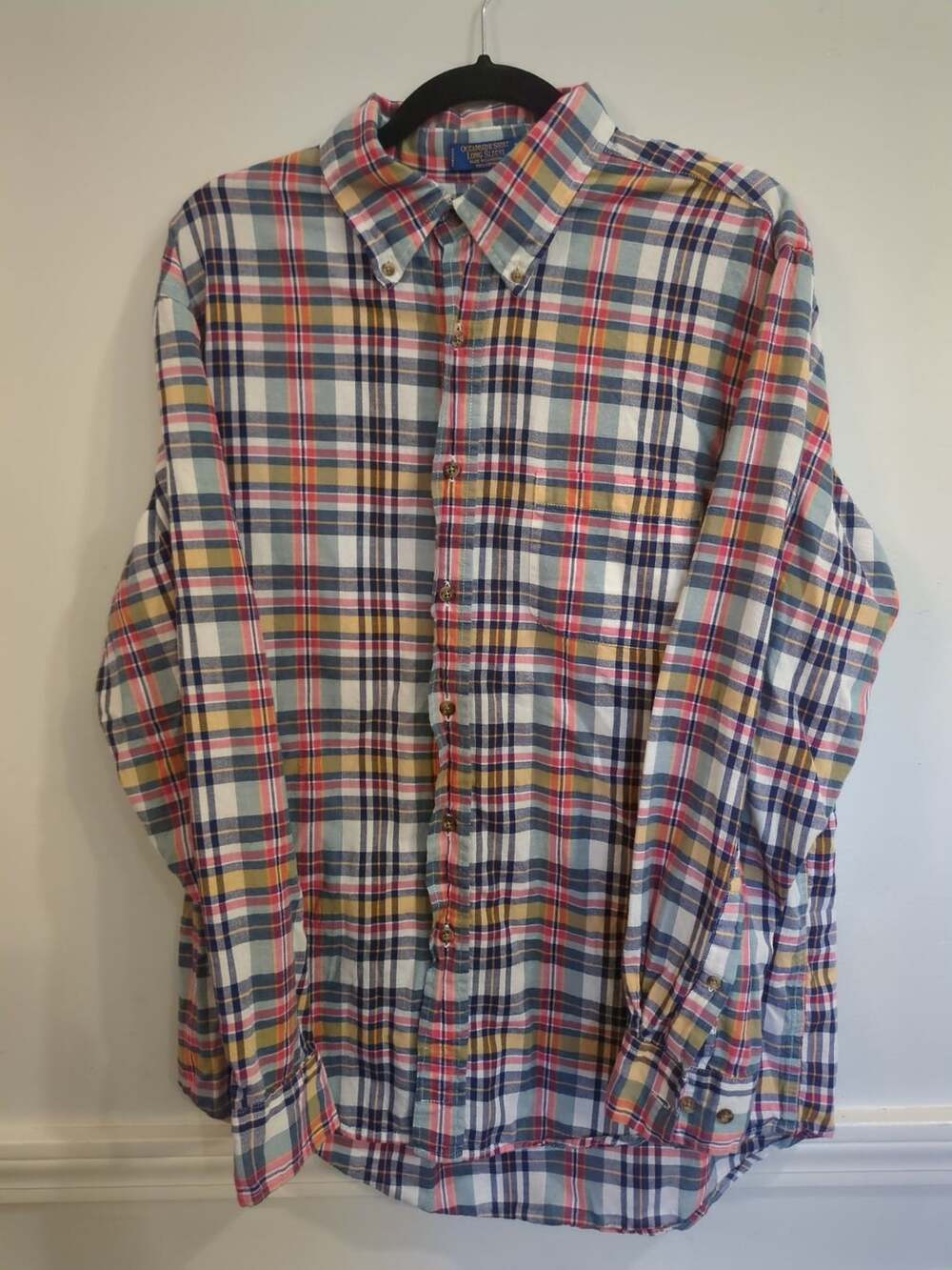 Pendleton Oceanside Shirt Long Sleeve Size L Multicolor Plaid Madras